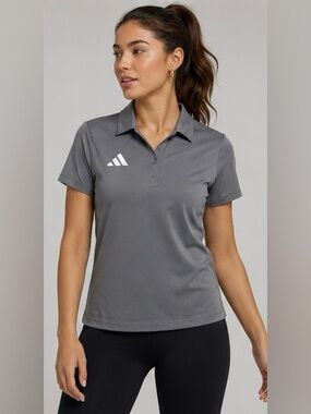 Adidas Women’s Gray Short-Sleeve Polo Jersey
